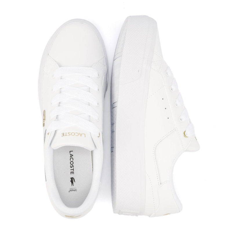 Lacoste Ziane Platform Baskets Blanches En Cuir Pour Femmes