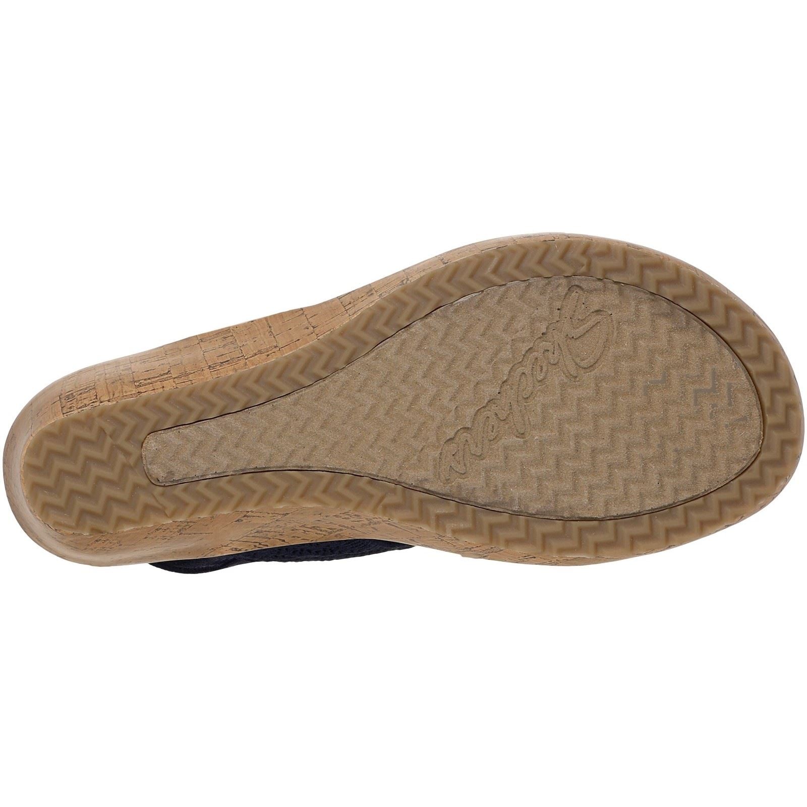 Skechers Beverlee Timeless Touch Sandales Pour Femmes En Toile Bleu Marine