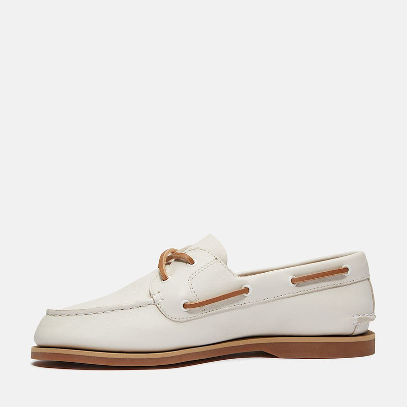 Timberland Classic 2 Eye Chaussures Blanches En Cuir Pour Femmes
