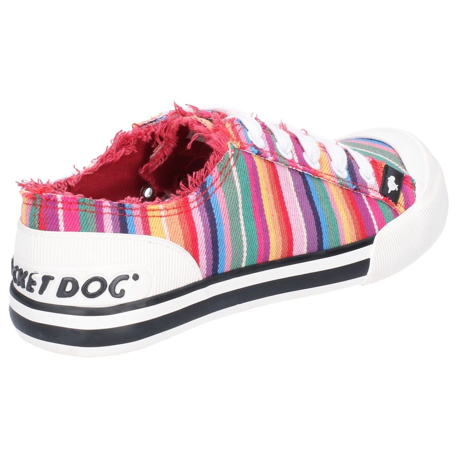 Rocket Dog Jazzin Eden Stripe Baskets Multicolores Rouges En Coton Pour Femmes