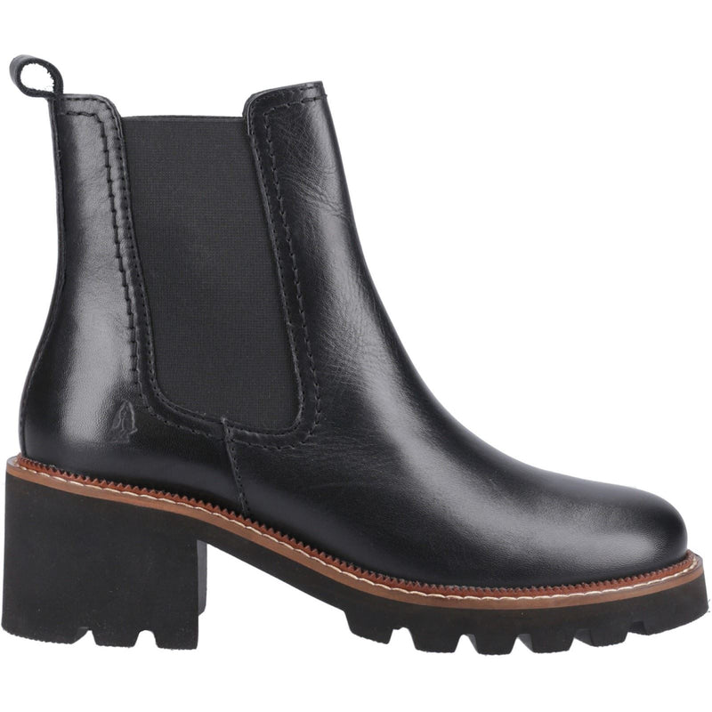 Hush Puppies Gaia Bottes Chelsea À Talons En Cuir Noir Pour Femme