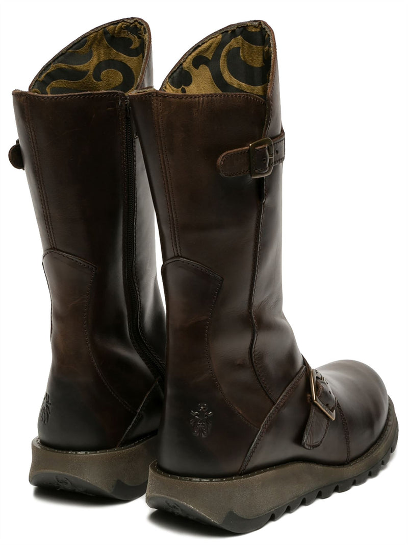 Fly London MES 2 Rug Bottes En Cuir Pour Femmes Marron