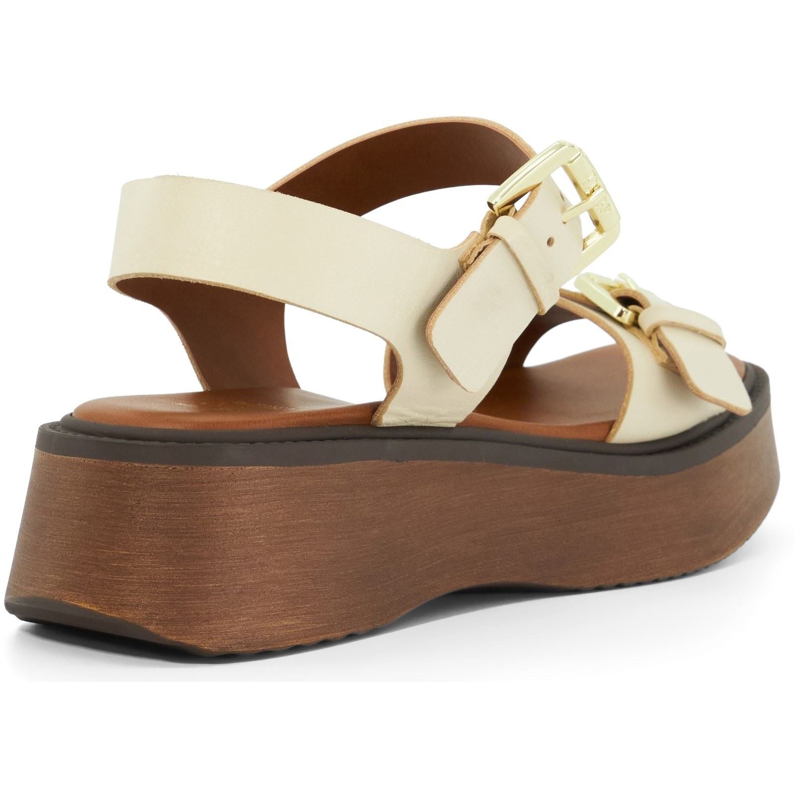 Dune Luno Sandales Pour Femmes En Cuir Écru