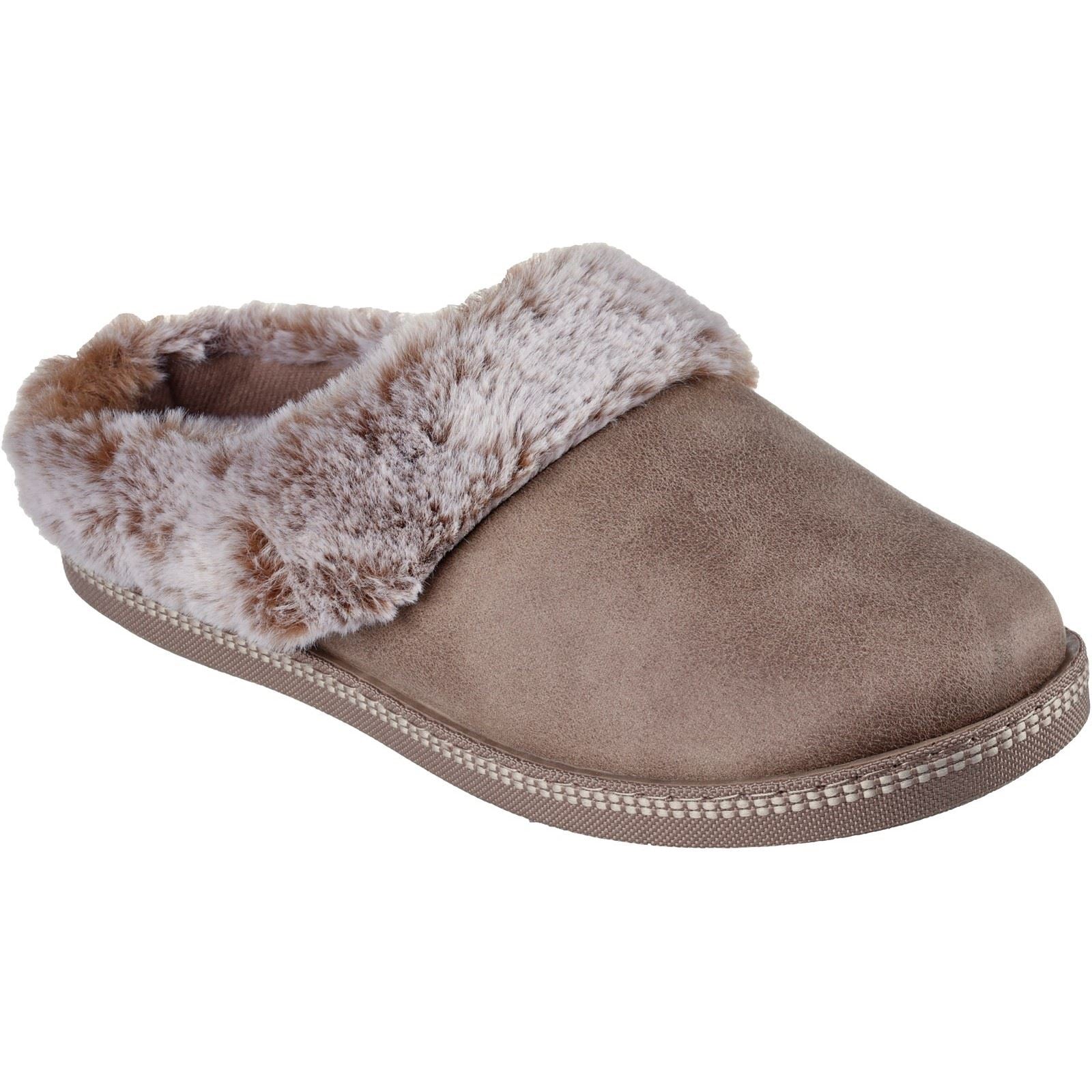 Skechers Cozy Campfire Lovely Life Chaussons Pour Femmes En Synthétique Couleur Taupe