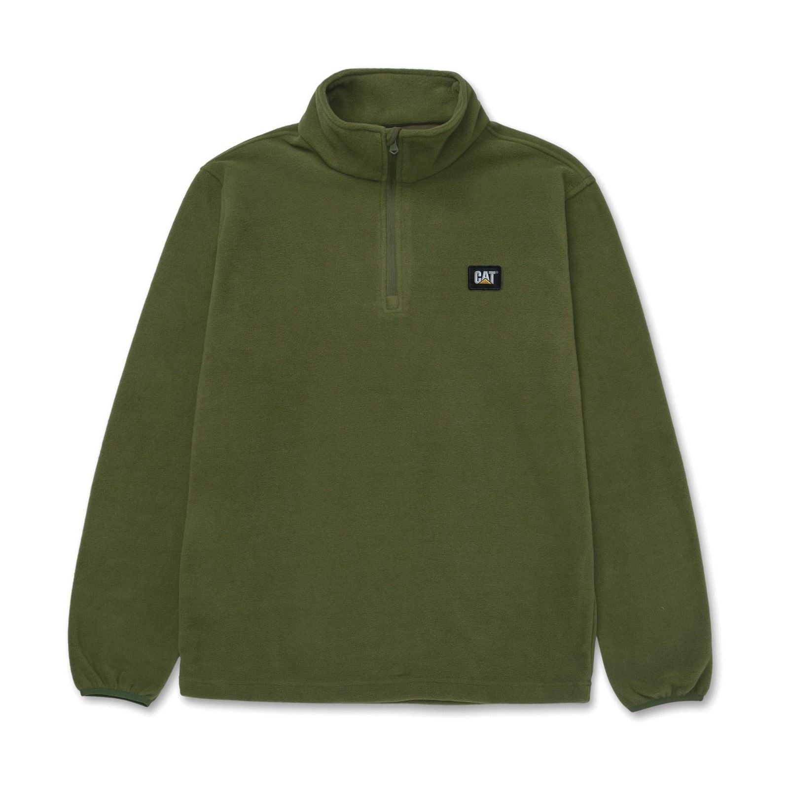 Caterpillar Cat Microfleece Quarter Zip Sweatshirt Green En Polyester Pour Homme