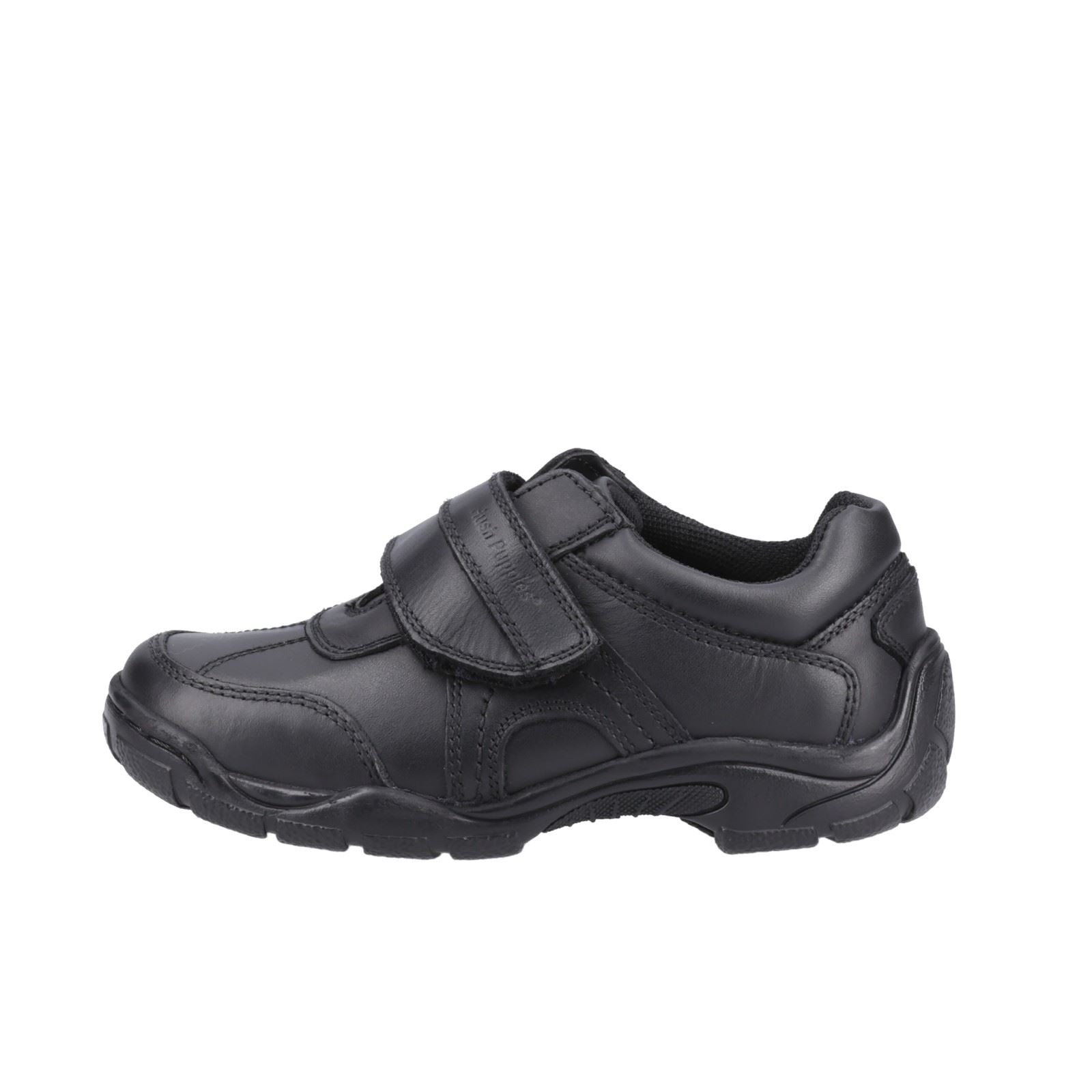 Hush Puppies Arlo Junior Chaussures Noires Pour Garçons En Cuir.