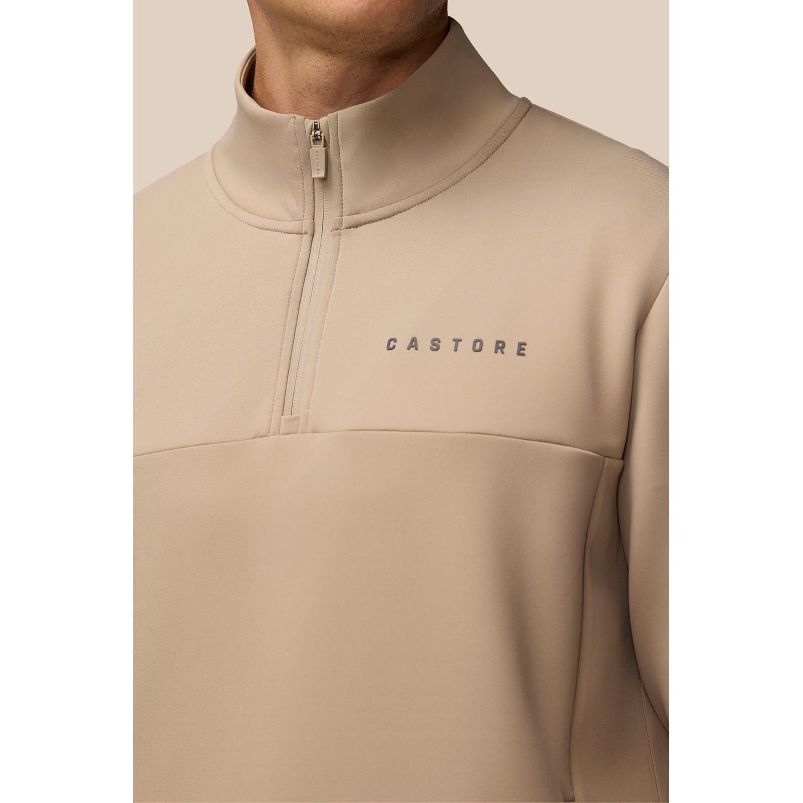 Castore Scuba 1/4 Zip Sweatshirt Marron En Polyester Pour Homme
