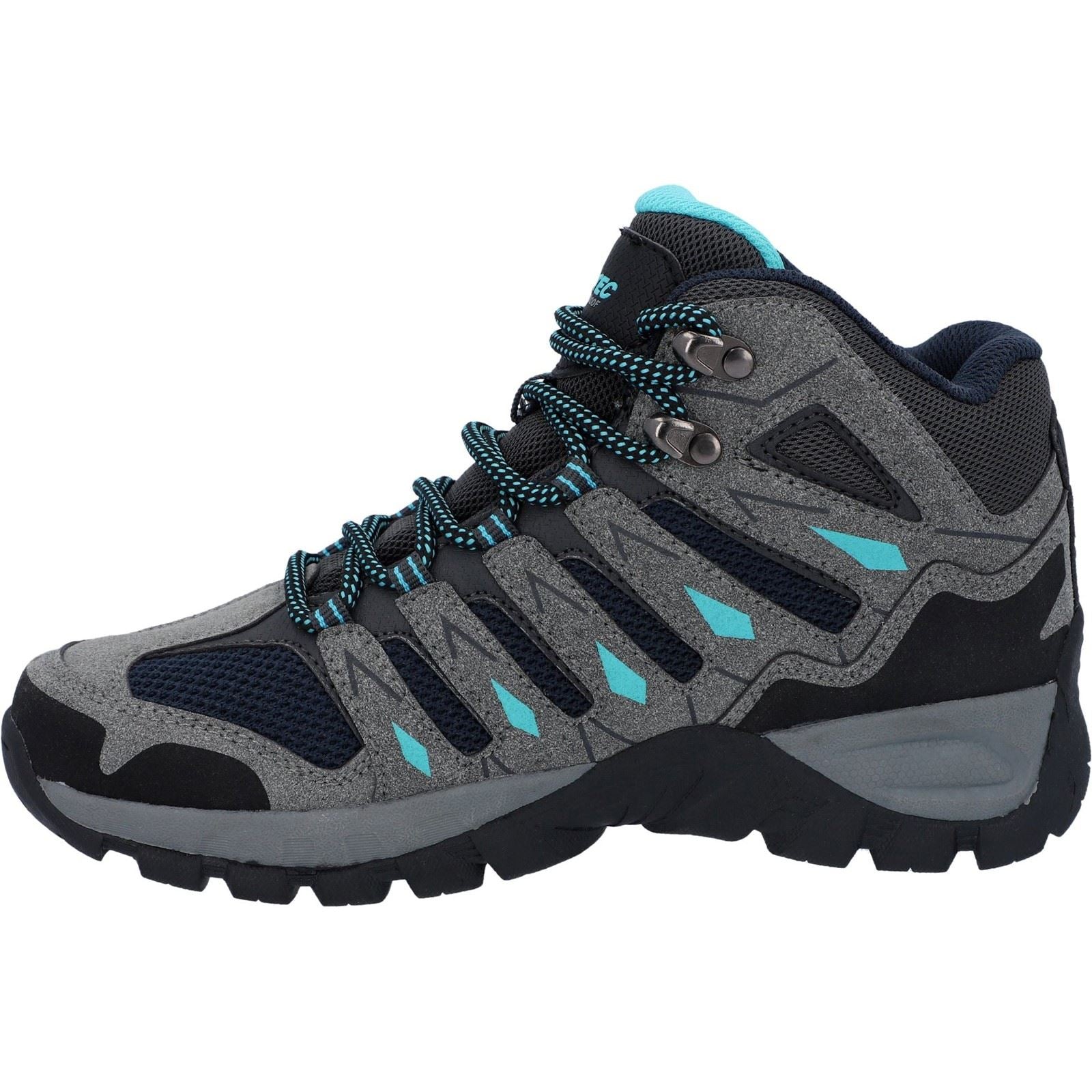 Hi-Tec Corzo Mid Bottes De Randonnée En Daim Synthétique Pour Femme Gris Graphite/Rouge Foncé