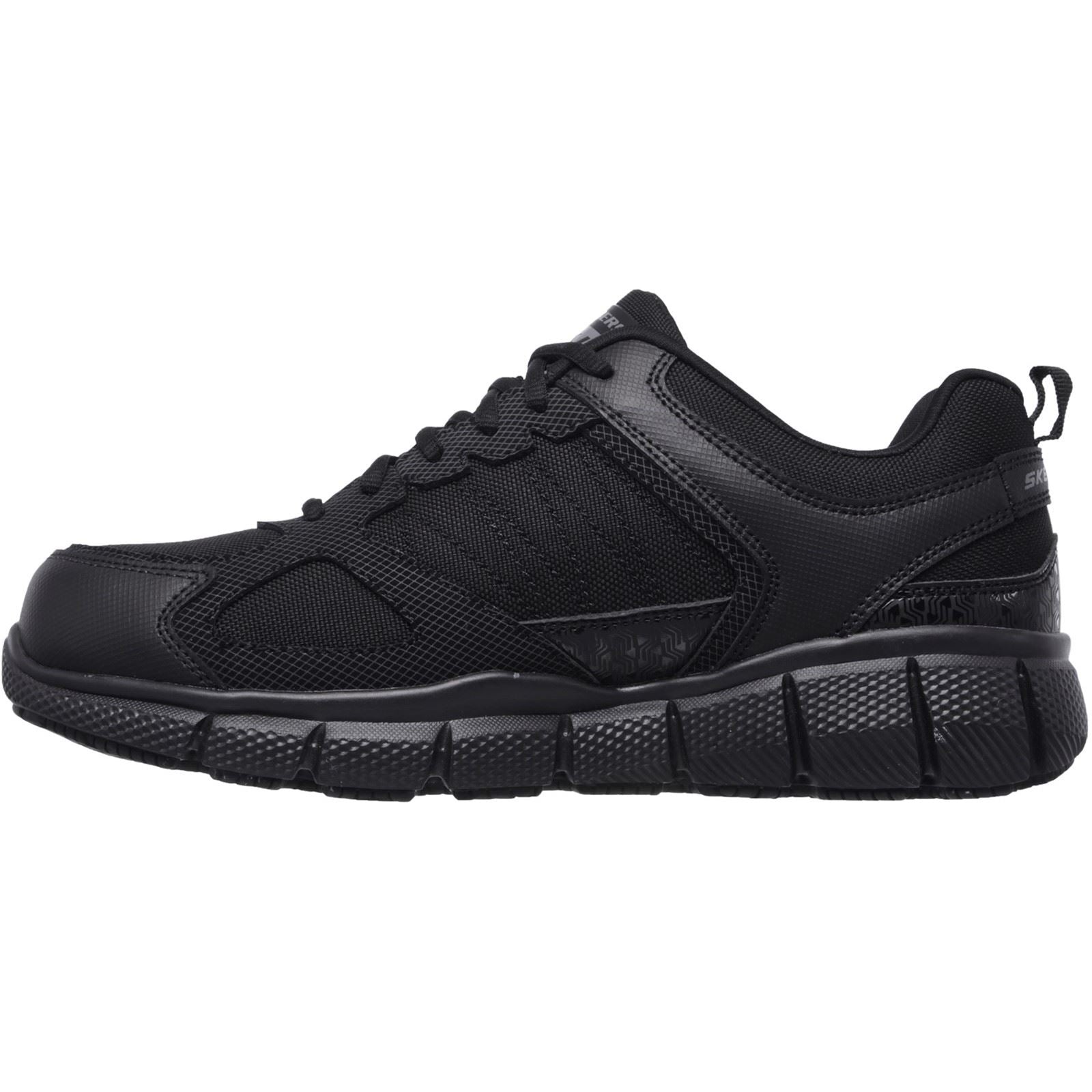 Skechers Workwear Telphin Sanphet Chaussures De Sécurité Noires En Cuir Pour Hommes