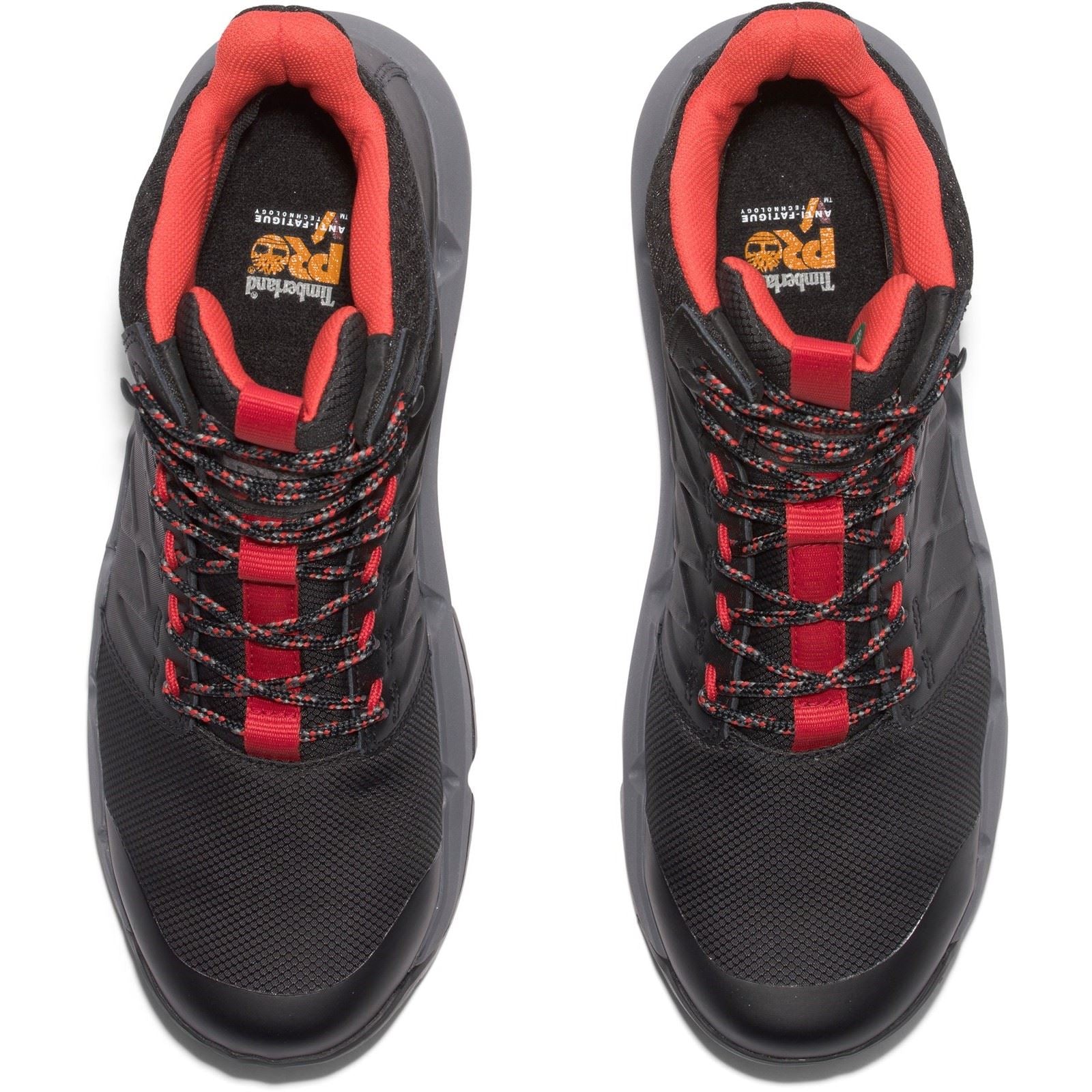 Timberland Pro Bottes De Sécurité Morphix En Cuir Noir/Rouge De Six Pouces