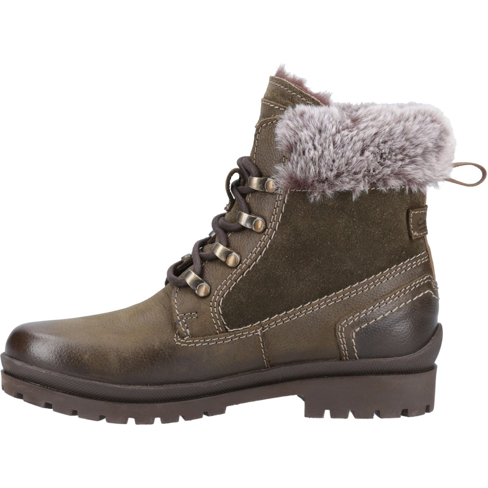 Cotswold Evenlode Bottes De Cheville D'hiver Pour Femme En Cuir Kaki