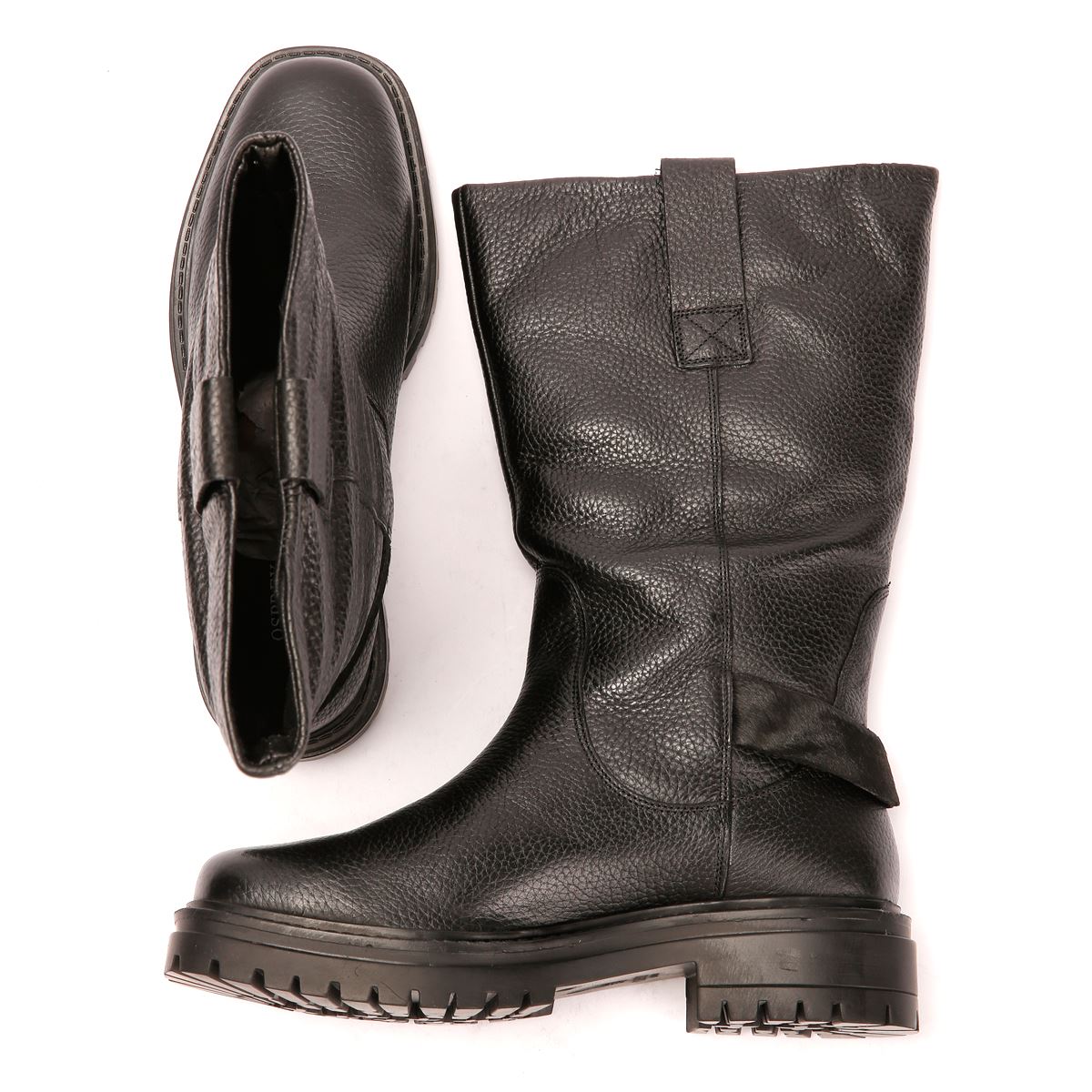 Osprey London The Gabarron Bottes Noires En Cuir Pour Femmes