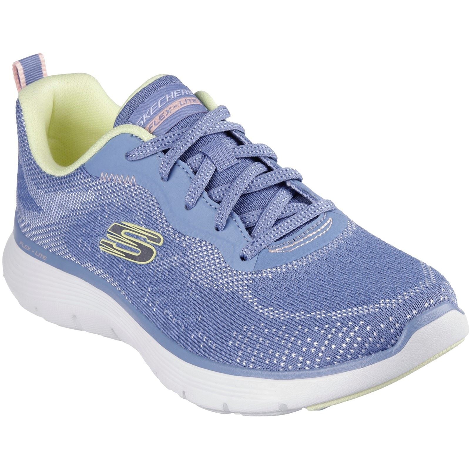 Skechers Flex Appeal 5.0 Cruising Thru Chaussures De Sport Pour Femmes En Textile Bleu/Vert Citron