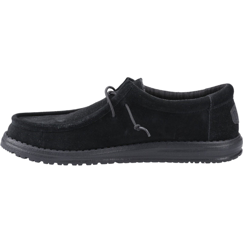 HEYDUDE Wally Suede Chaussures Bateau Noires Pour Hommes En Suede