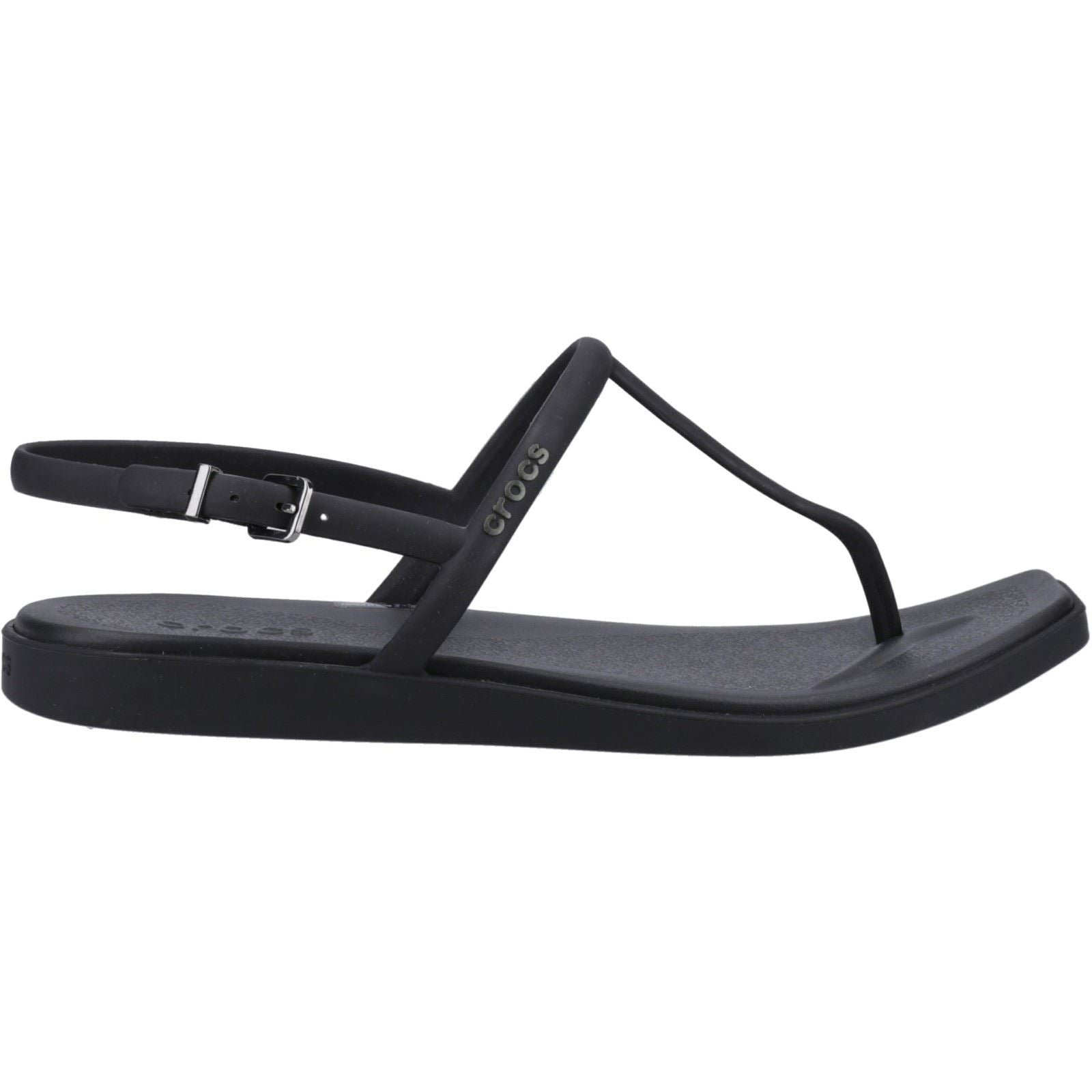 Crocs Miami Thong Flip Sandales Noires Pour Femmes En Tpu
