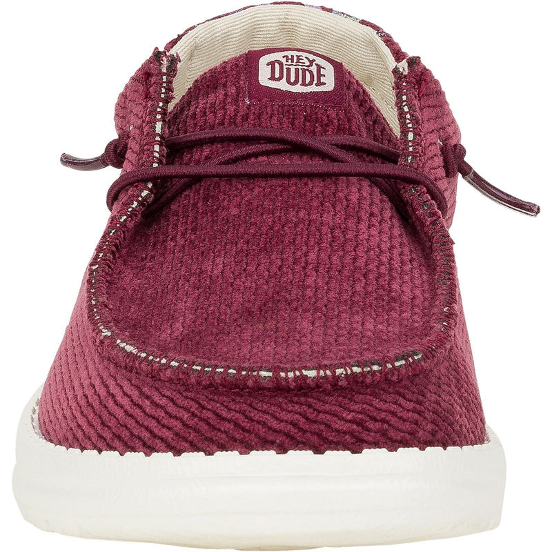 HEYDUDE Wendy Corduroy Leo Mocassins Bordeaux En Polyester Pour Femmes