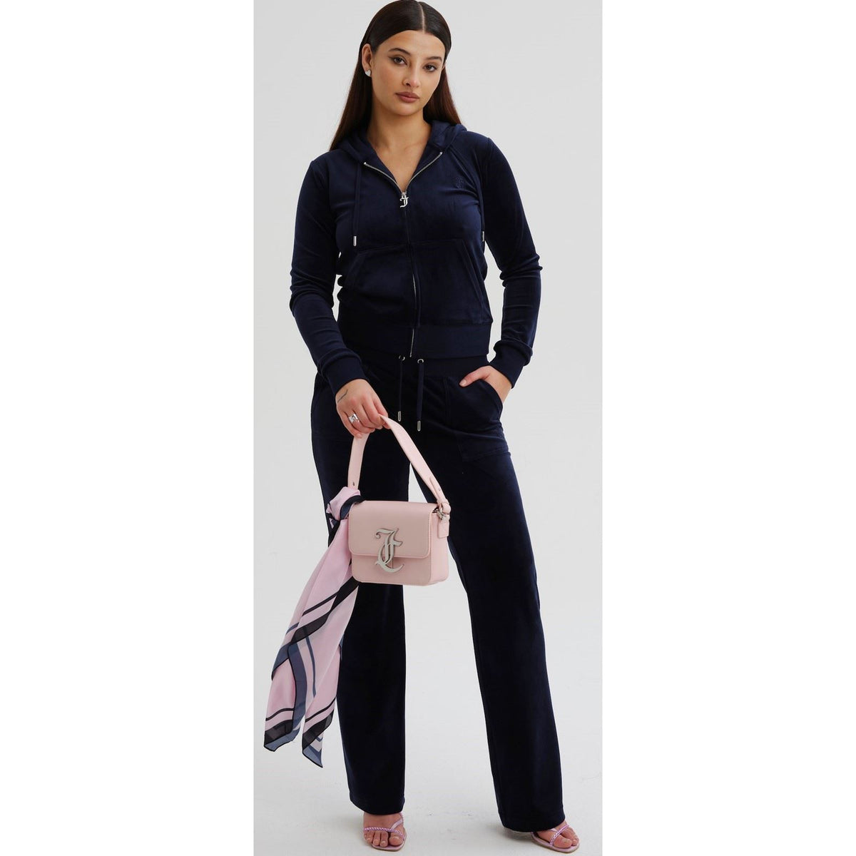 Juicy Couture Robertson Classic Jacket Sweat À Capuche Bleu En Polyester Pour Femmes