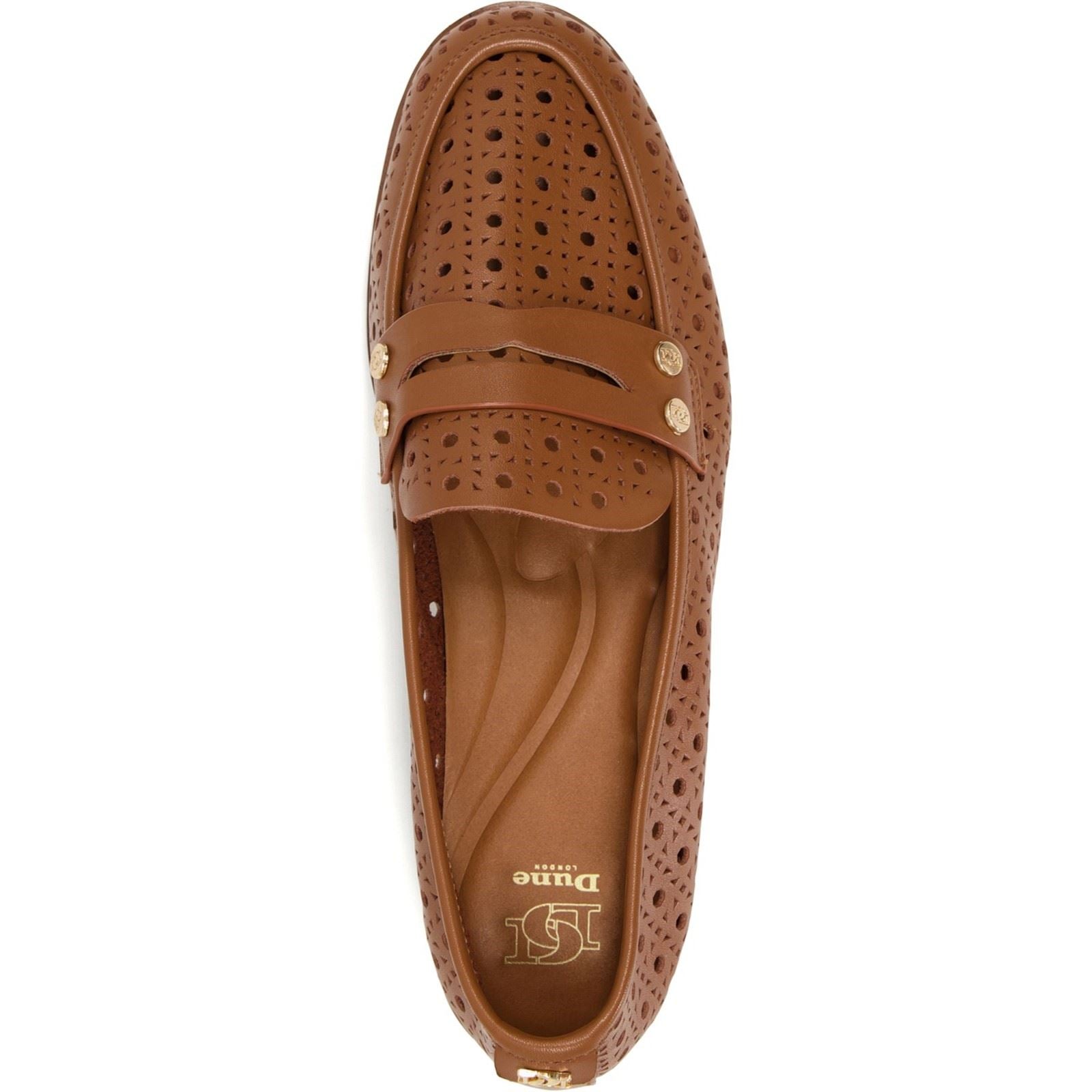 Dune Glimmered Mocassins En Cuir Pour Femmes, Couleur Fauve