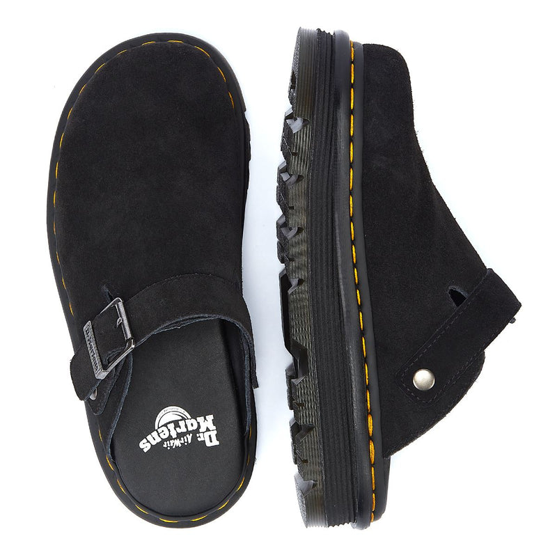 Dr. Martens Sabots En Daim Noir Zebzag.