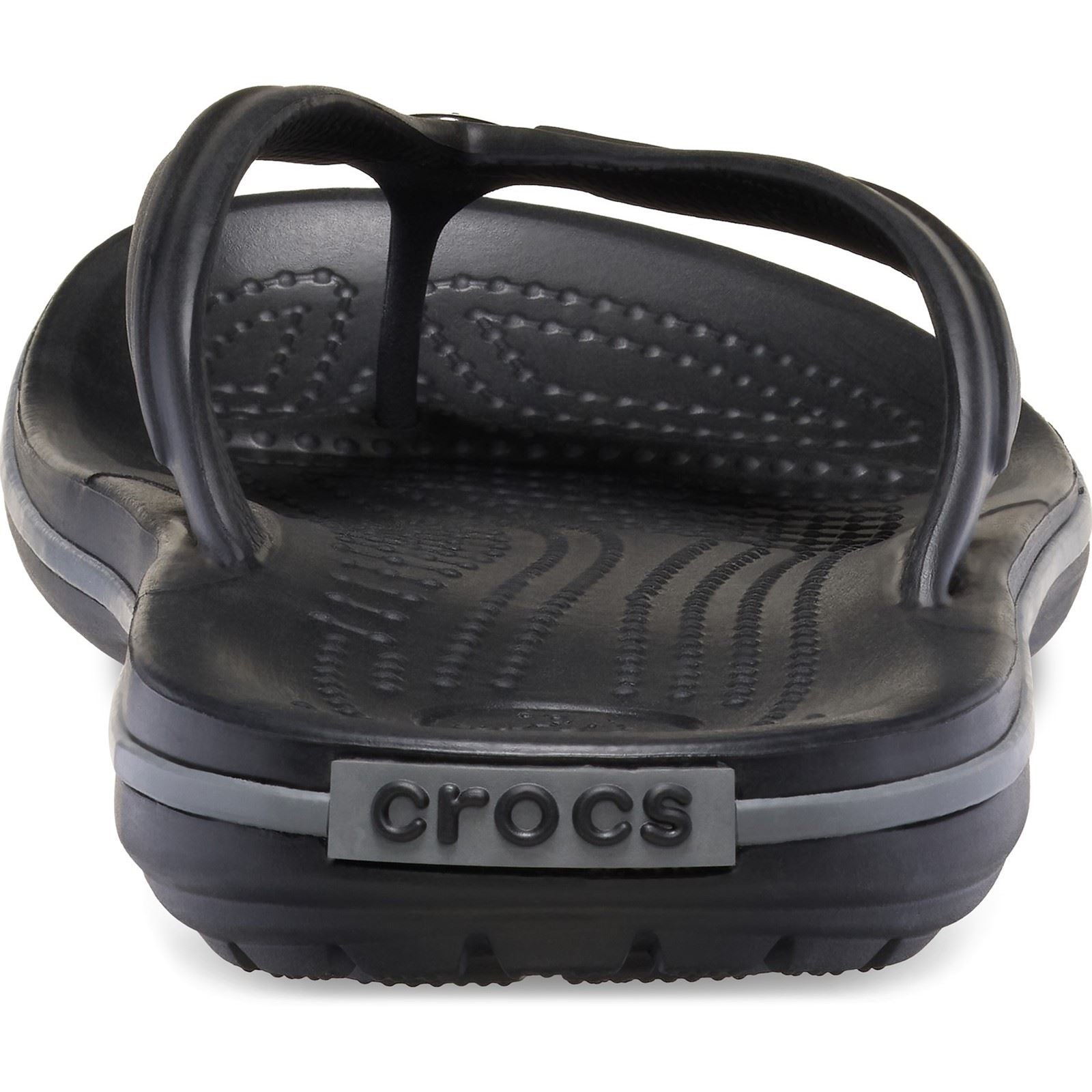 Crocs Crocband Flip Tongs En Caoutchouc Noir/Grey Ardoise
