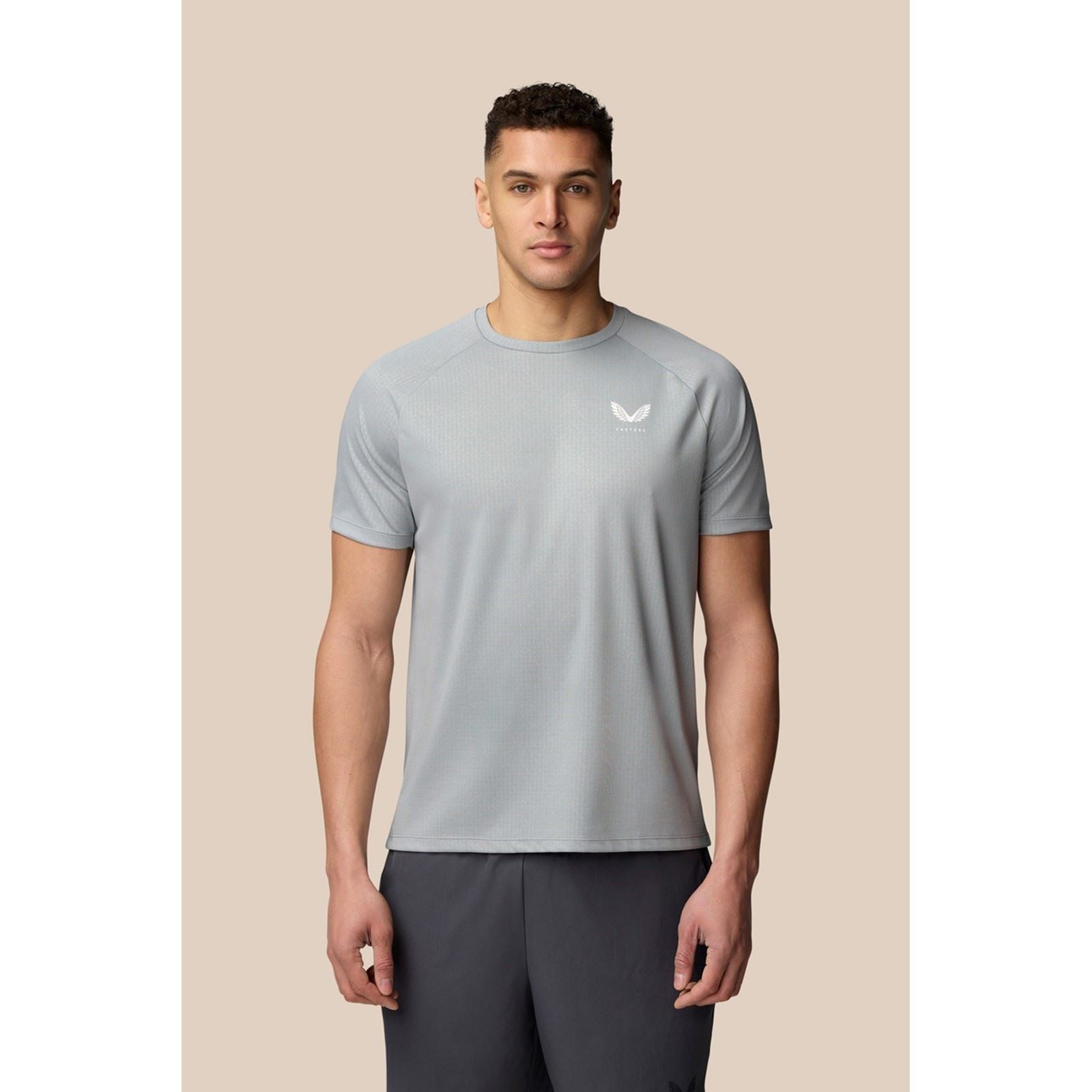 Castore Adapt T-Shirt De Sport Gris En Polyester Pour Hommes