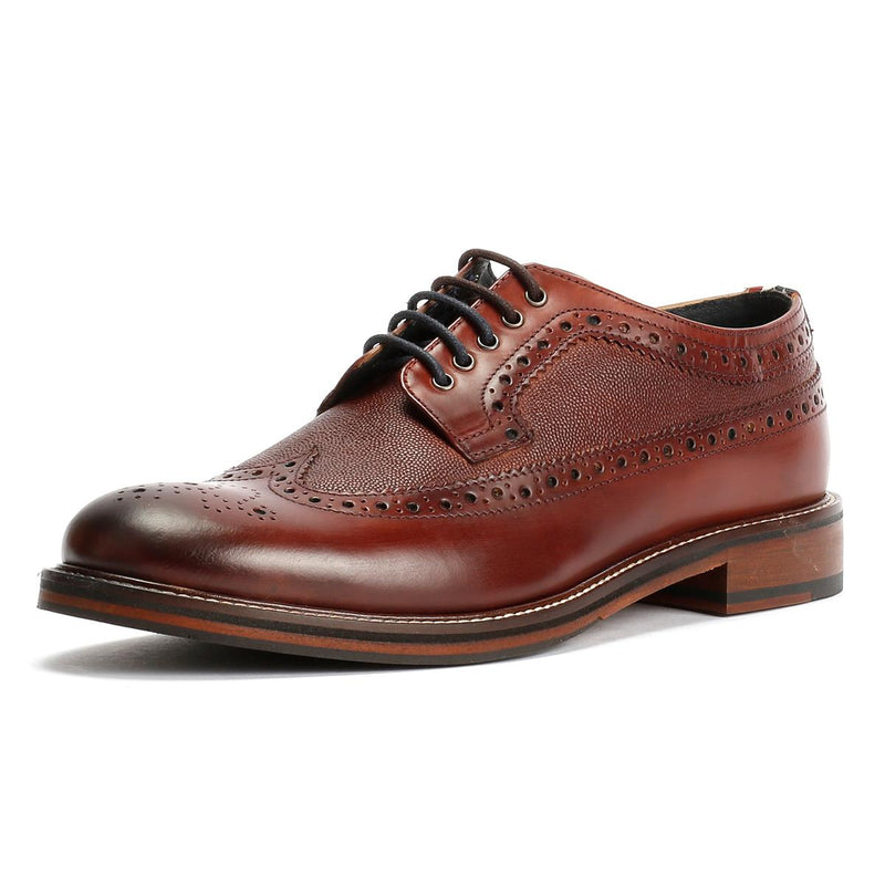 Ben Sherman Archie Brogue Chaussures En Cuir Pour Hommes Brunes À Lacets