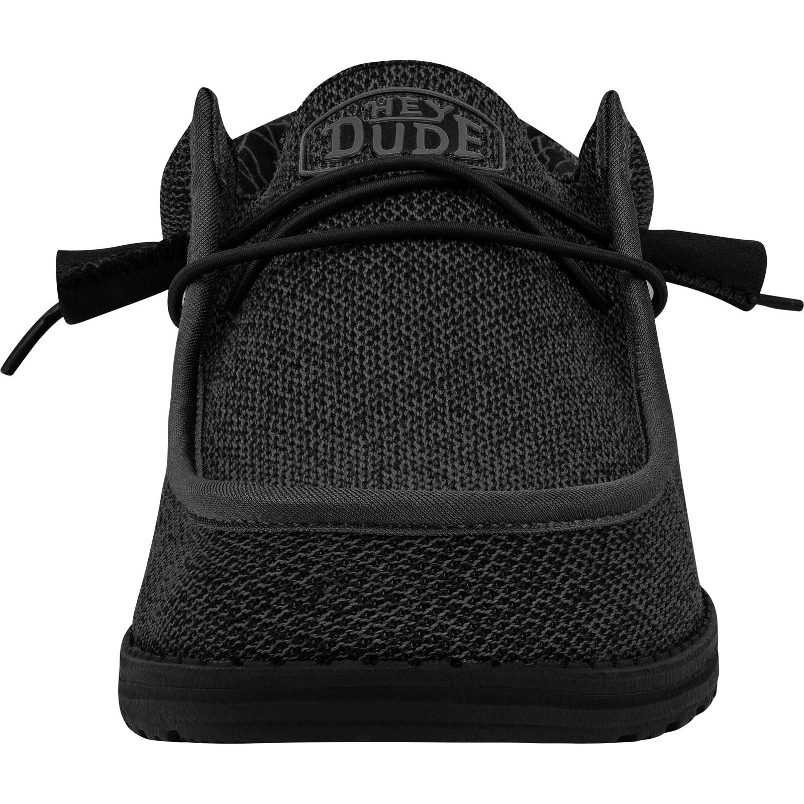 HEYDUDE Wally Sox Chaussures Bateau Noires En Micro-Suède Pour Homme.