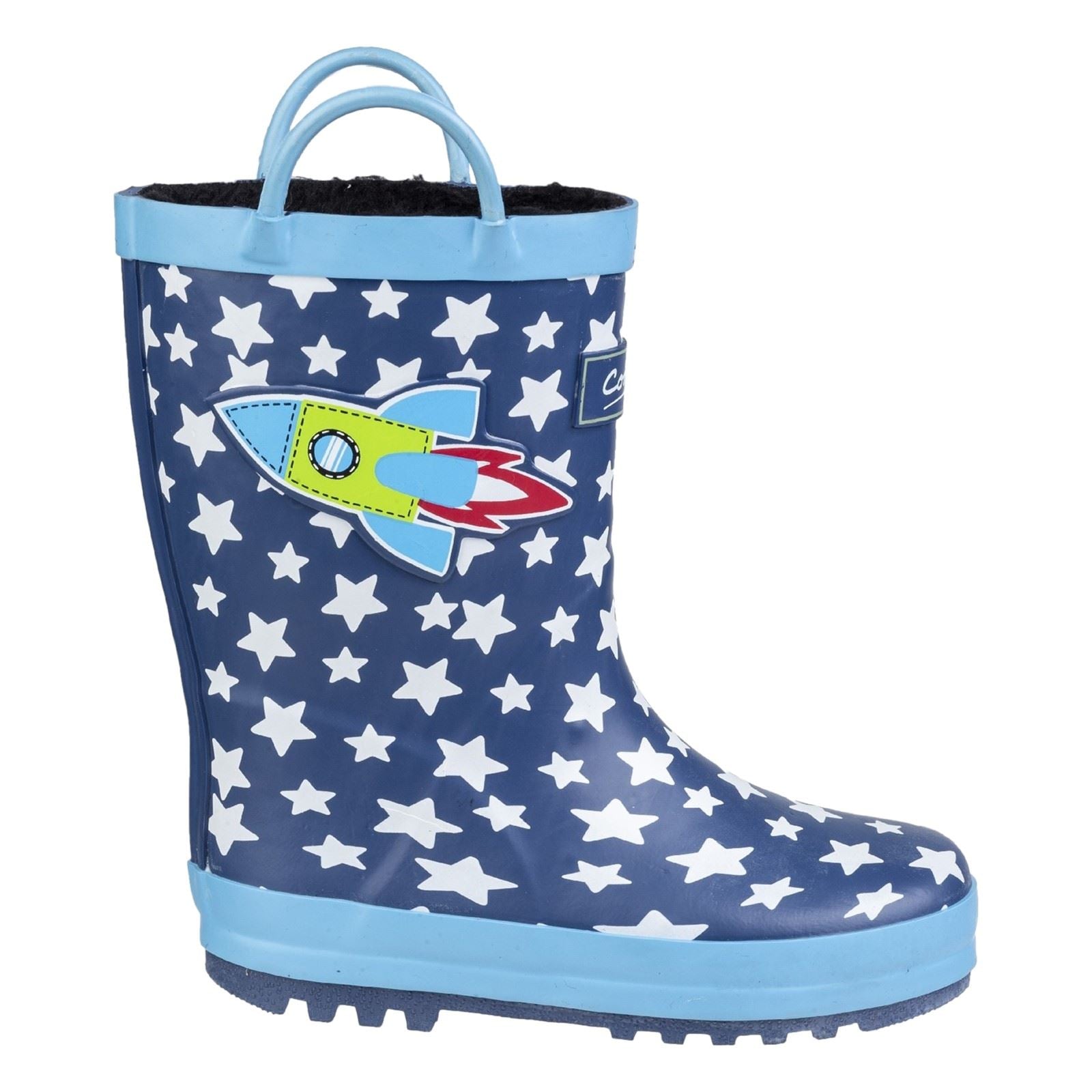 Cotswold Sprinkle Caoutchouc Bottes En Caoutchouc Bleu Foncé & Blanc