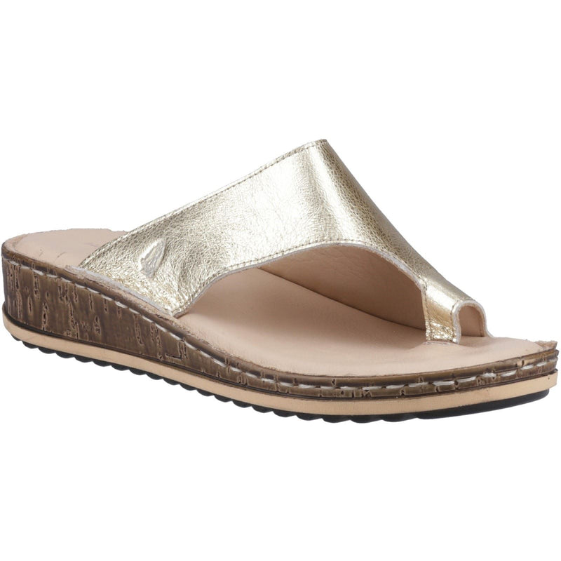 Hush Puppies Elissa Toepost Sandales Femme En Or En Suède