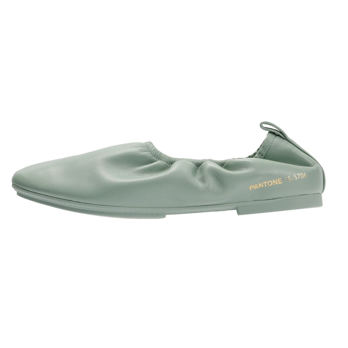 FitFlop X Pantone Delicato Ballerina Chaussures En Cuir Vertes Pour Femmes