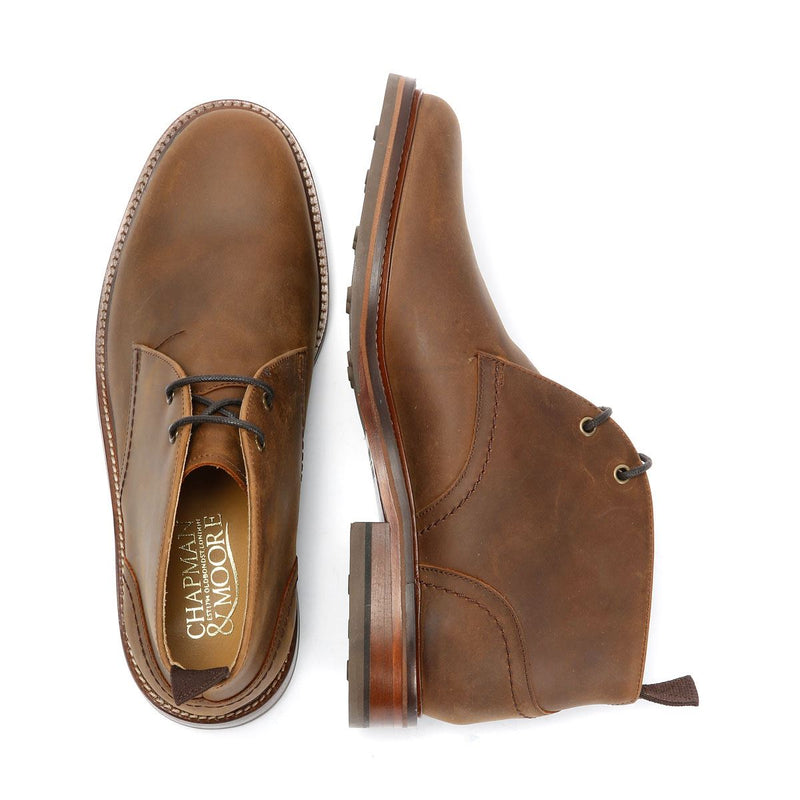 Chapman & Moore Country Chukka Bottes En Cuir Pour Hommes Marron