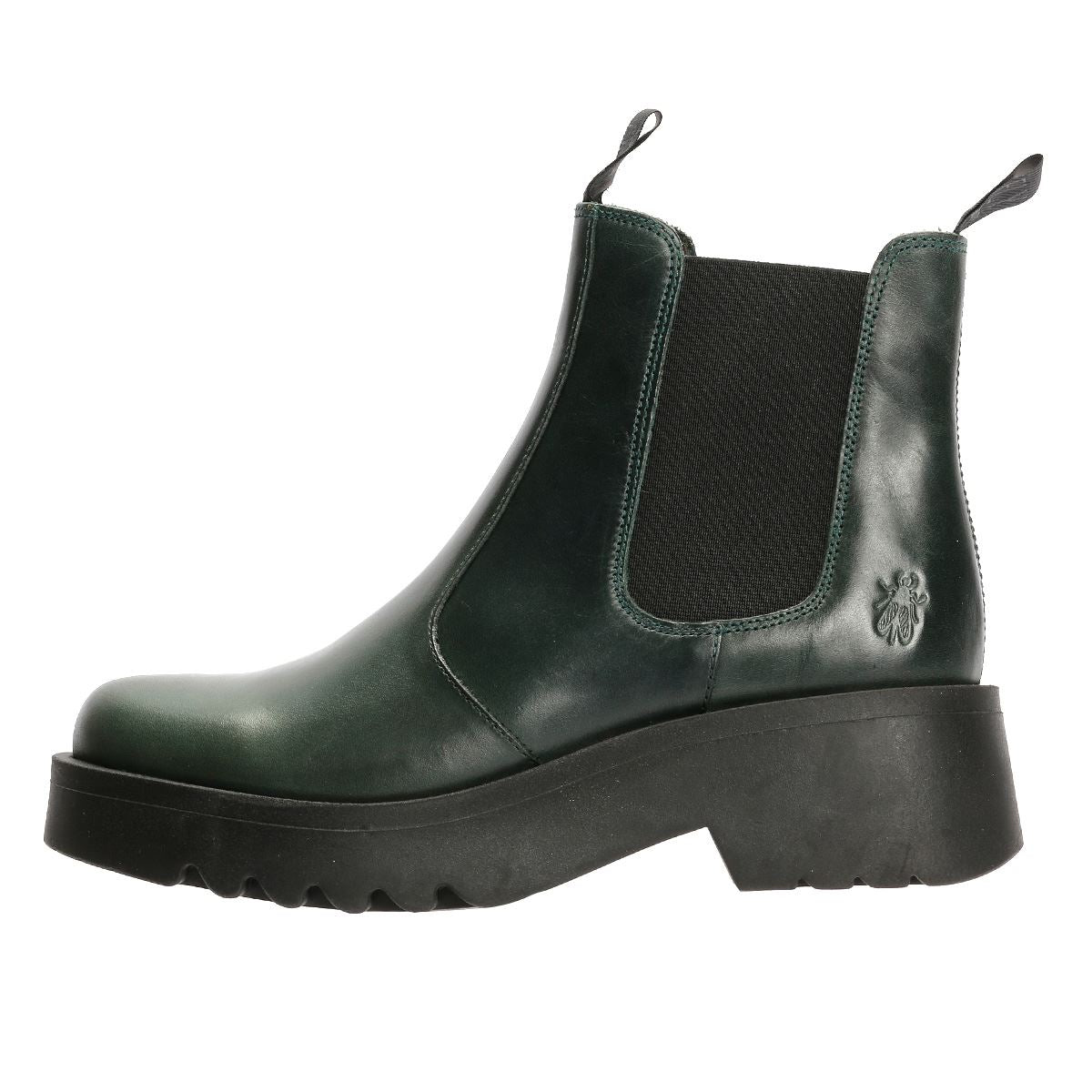 Fly London Medi Bottes En Cuir Vertes Pour Femmes