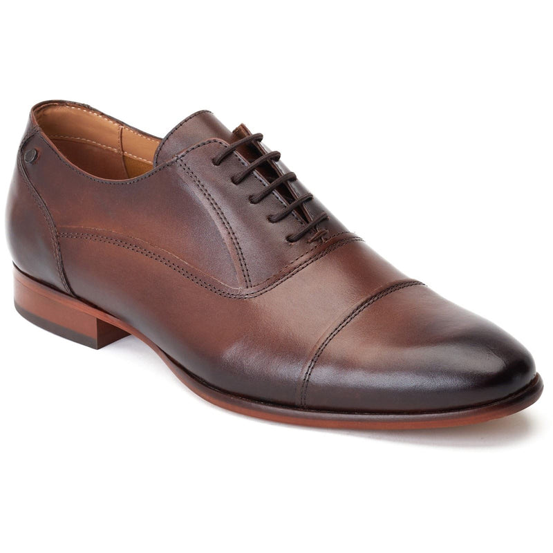 Base London Angelo Chaussures Oxford Marron/Noire En Cuir Pour Hommes