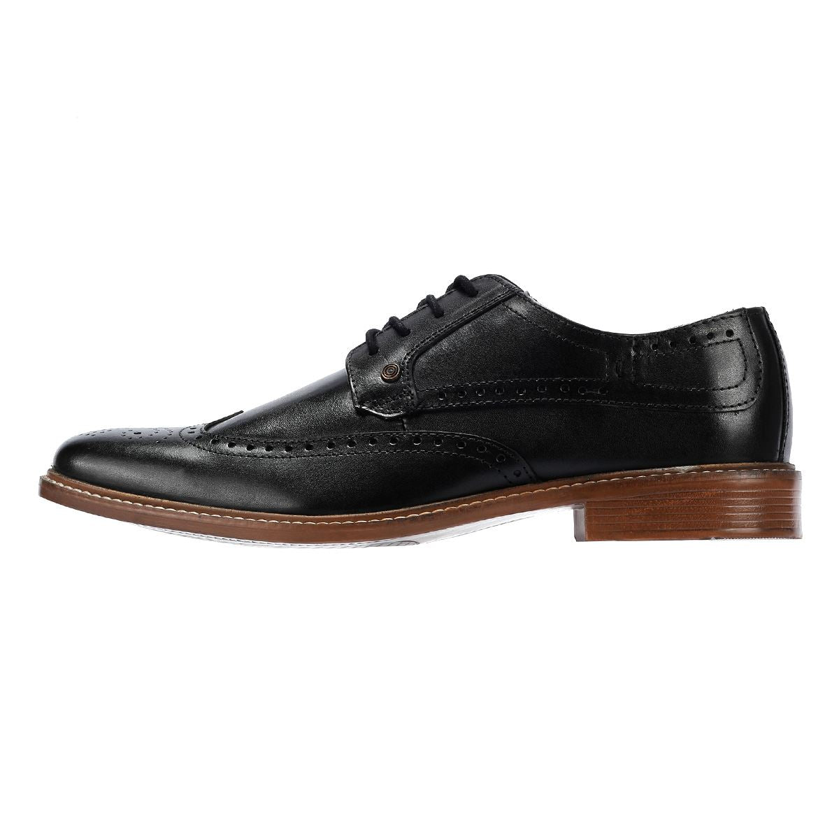 Lambretta Harvey Brogue Chaussures À Lacets En Cuir Noir Pour Hommes