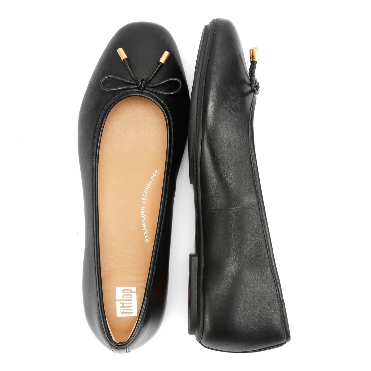 FitFlop Delicato Flats En Cuir Pour Femmes, Noir