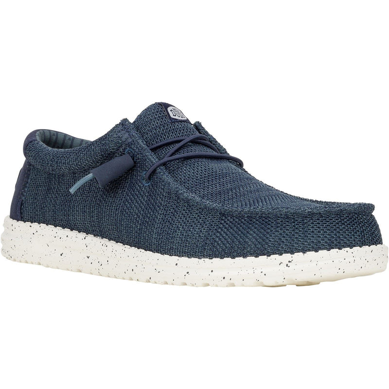 HEYDUDE Wally Stretch Mesh Chaussures De Bateau Pour Hommes En Polyester Bleu Marine