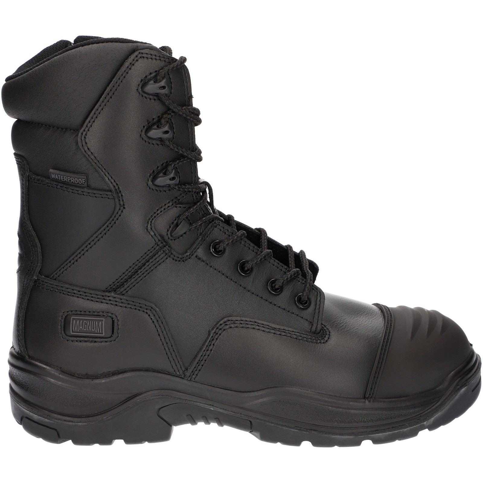 Magnum  Bottes De Sécurité Noires En Cuir Avec Fermeture Éclair Latérale Rigmaster
