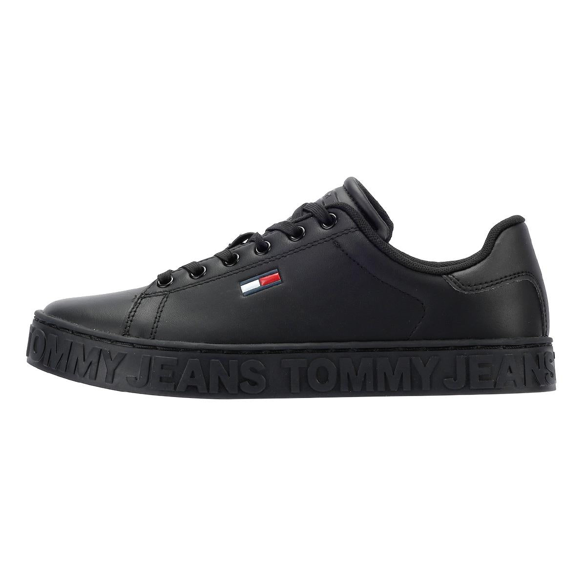 Tommy Hilfiger Cool Sneaker Baskets En Cuir Noir Pour Femmes