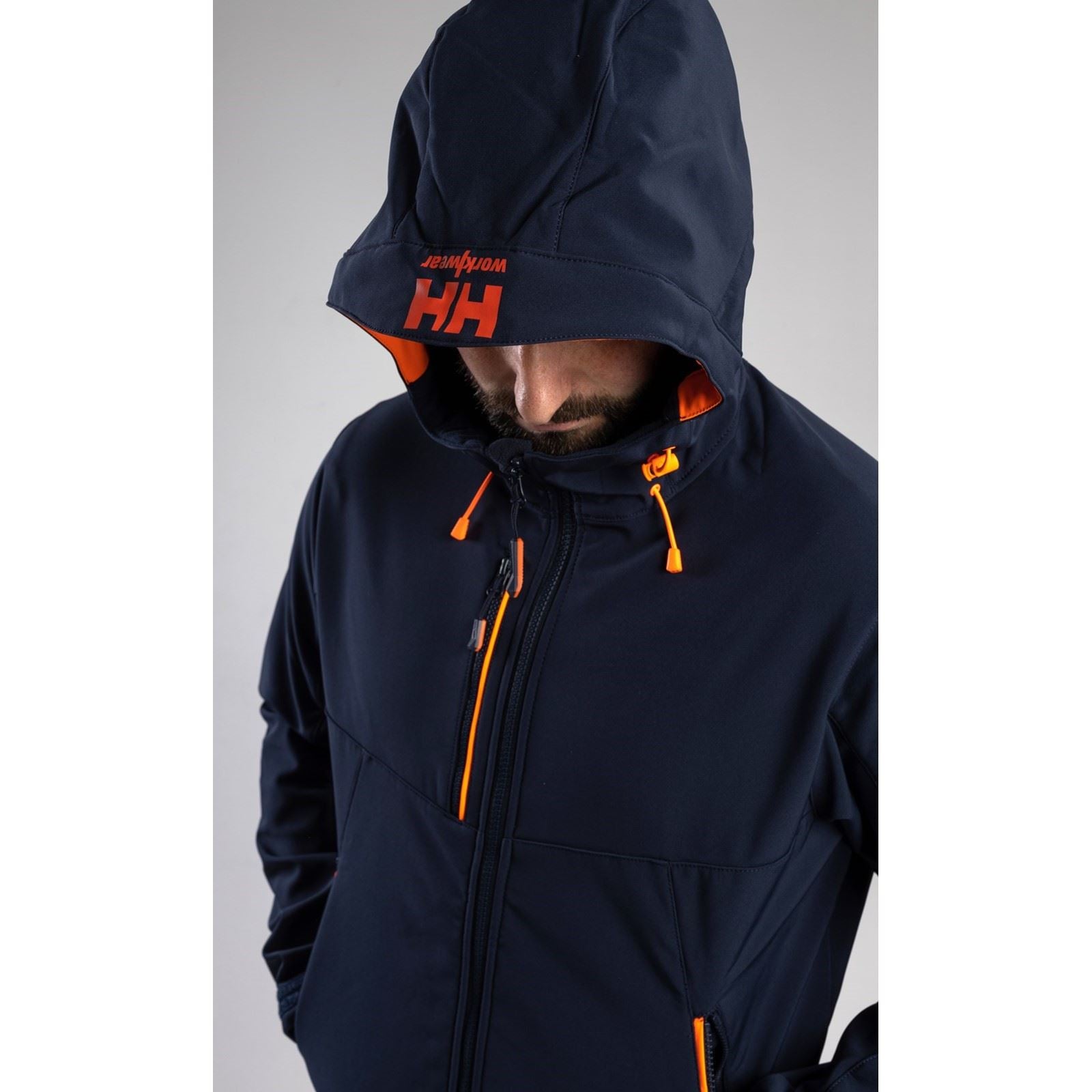 Helly Hansen Workwear Chelsea Evolution Softs SweatShirt À Capuche Bleu Unisexe En Polyester Pour Adultes