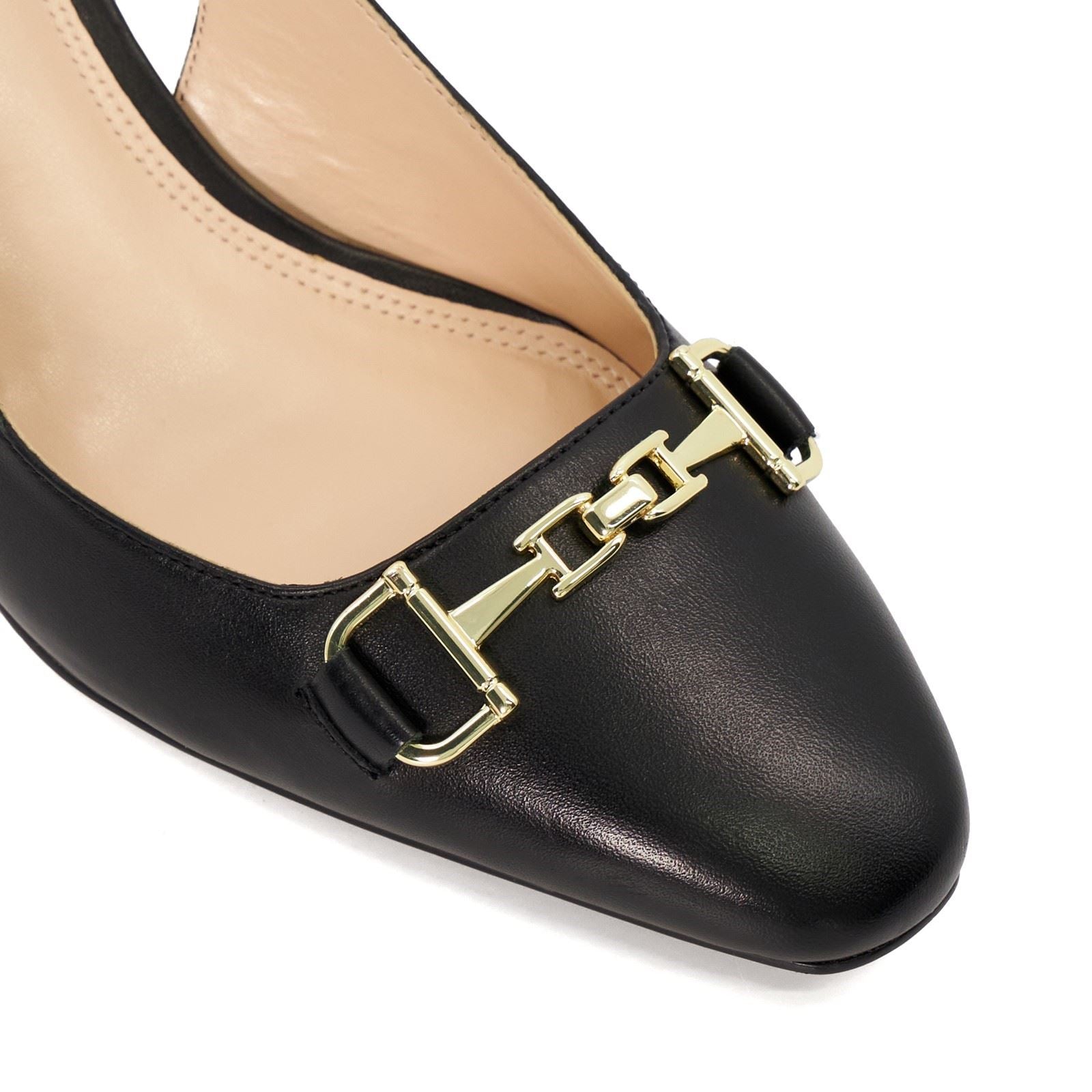 Dune Detailed Talons Noirs En Cuir Pour Femmes