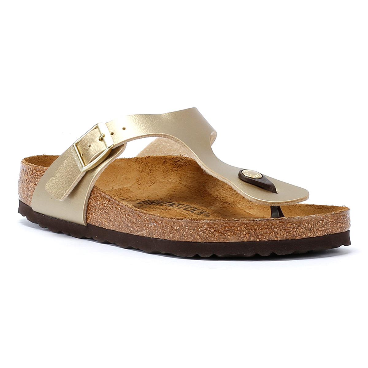 Birkenstock Gizeh Birko Flor Sandales Dorées Pour Femmes