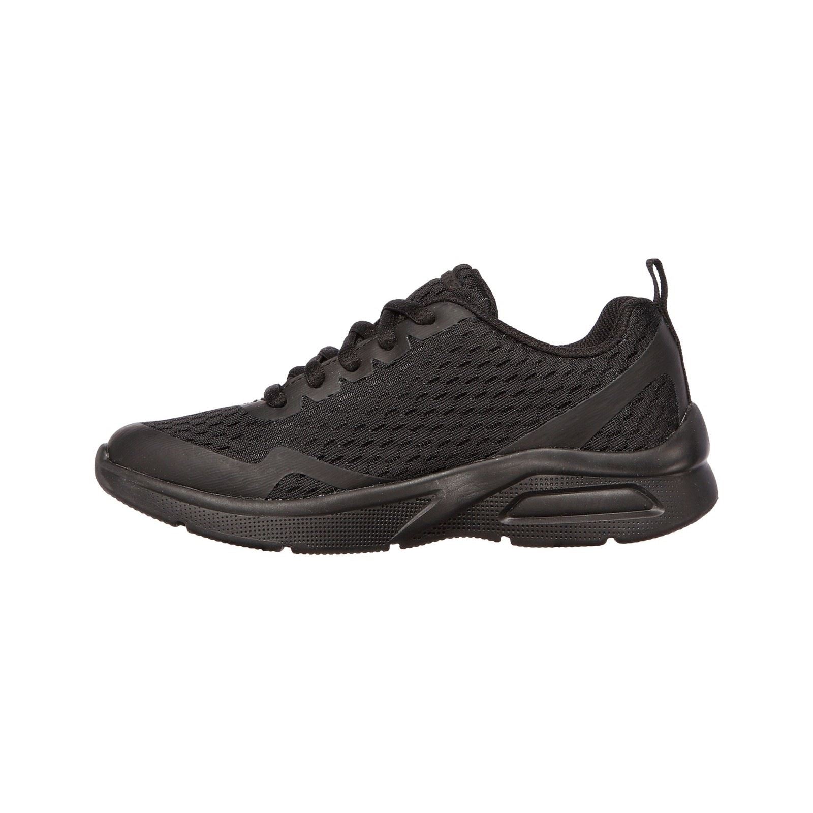 Skechers Microspec Max Chaussures De Sport En Polyester Noir Pour Garçons En Textile Et À Garniture.