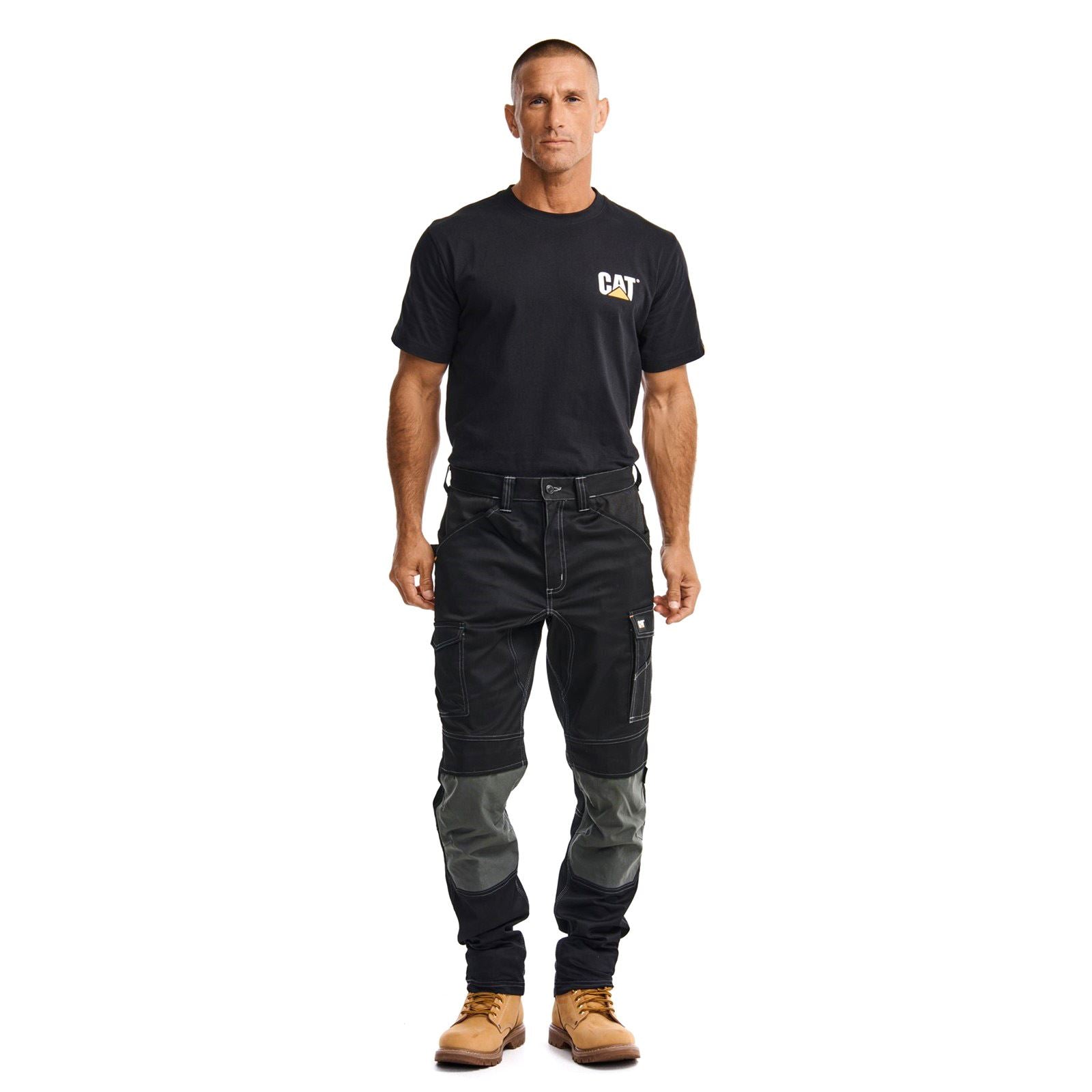 Caterpillar Essential Knee Pocket Stretch Holster Pantalons De Plein Air Pour Hommes En Polyester Noirs