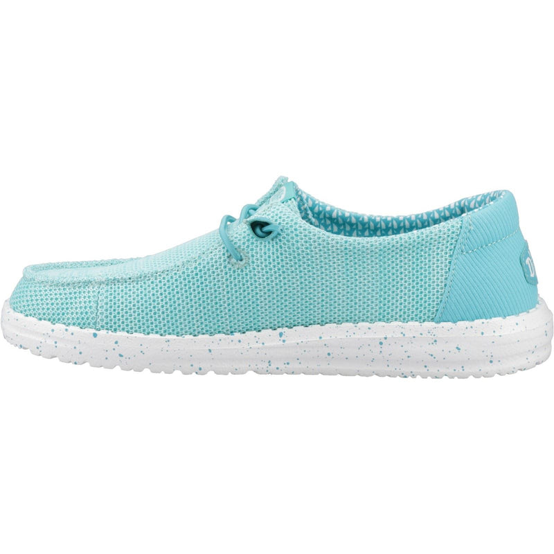 HEYDUDE Wendy Stretch Sox Chaussures Mocassins Bleues En Céramique Pour Femmes En Mélange De Polyester