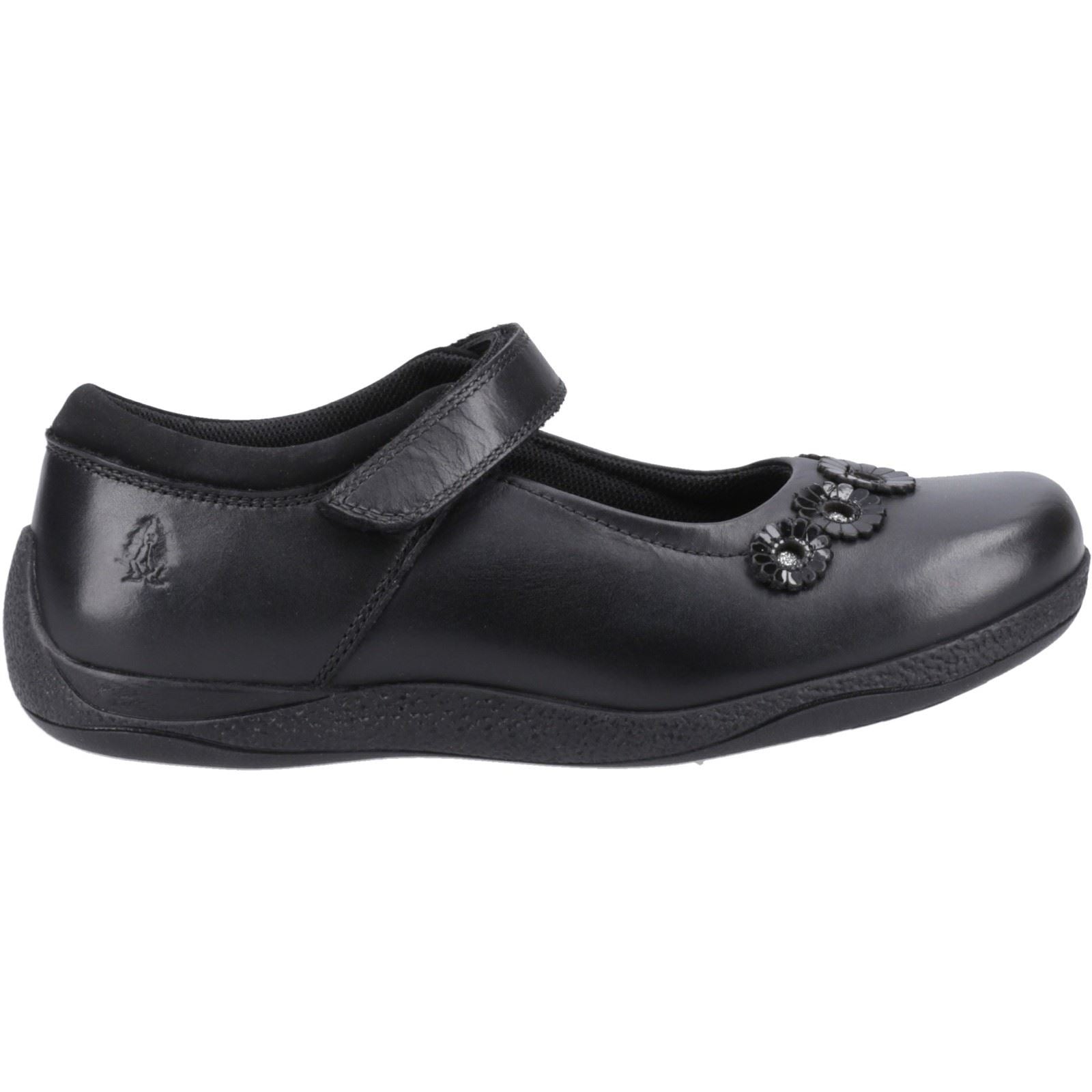 Hush Puppies Christina Junior Chaussures Noires Pour Filles En Cuir