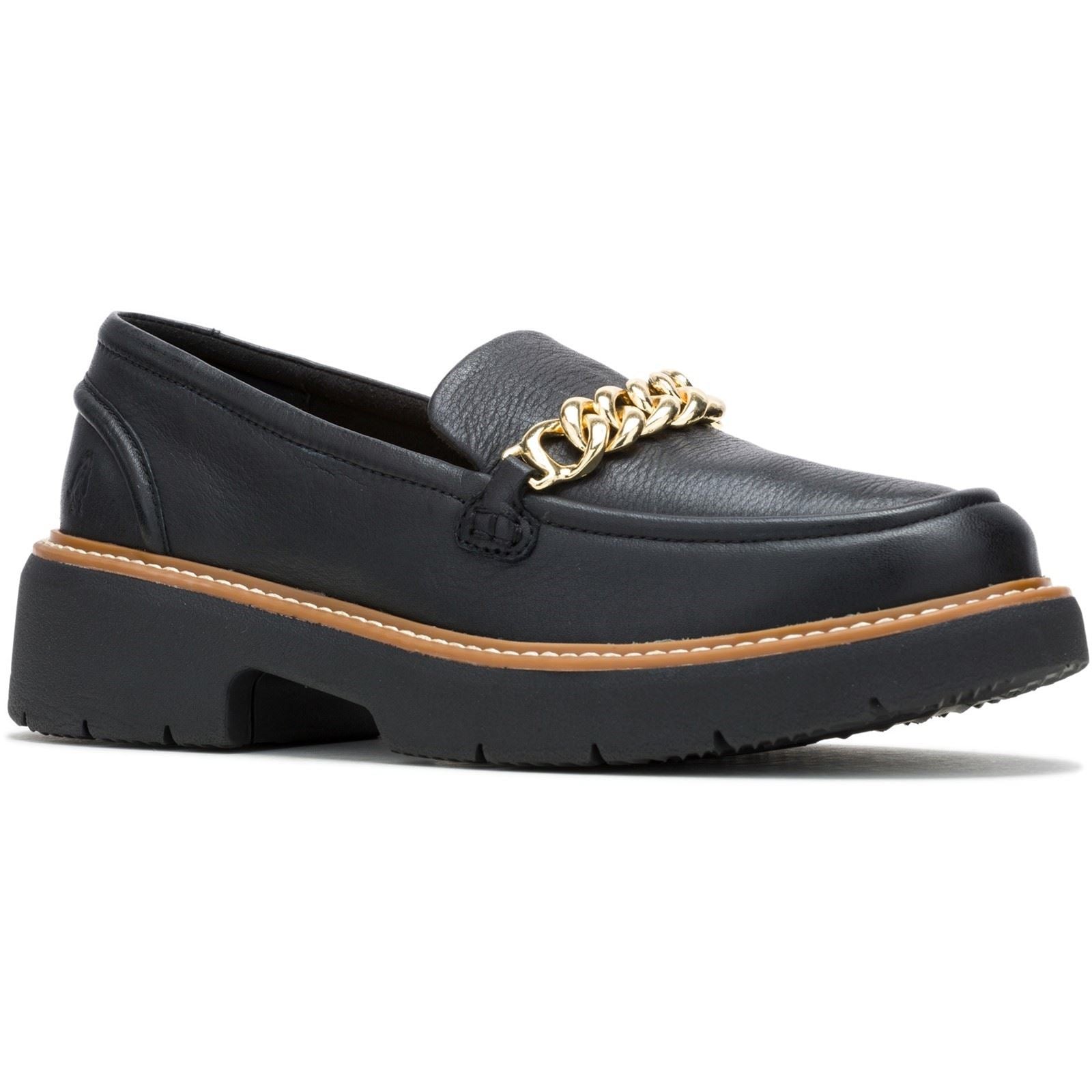 Hush Puppies Jodie Mocassins Noirs Pour Femmes En Cuir