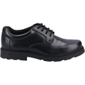 Hush Puppies Oliver SNR Chaussures Noires Pour Garçons En Cuir.