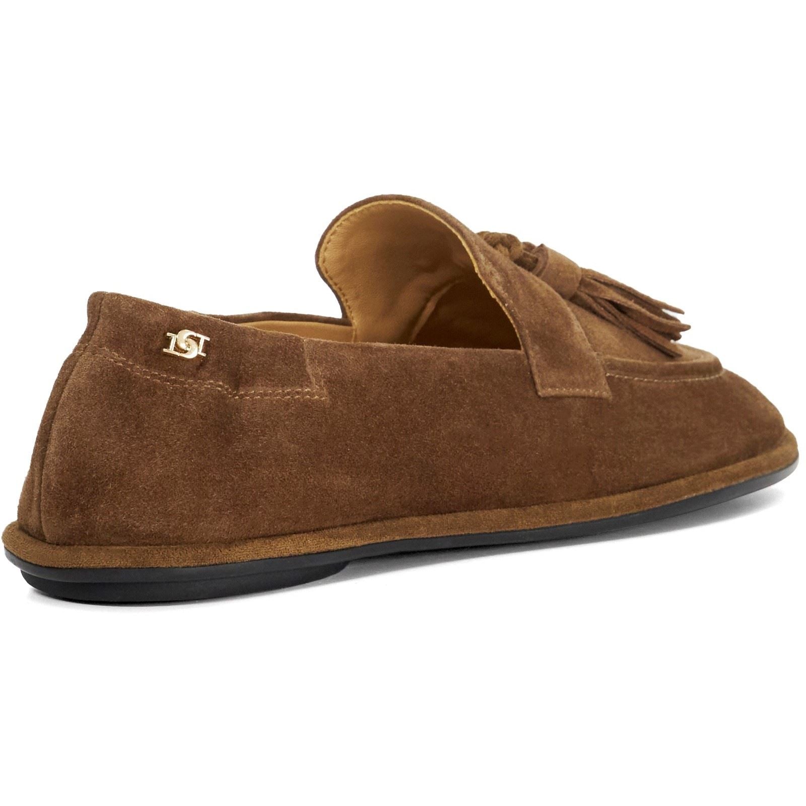 Dune Grounding Mocassins Marron En Suède Pour Femmes