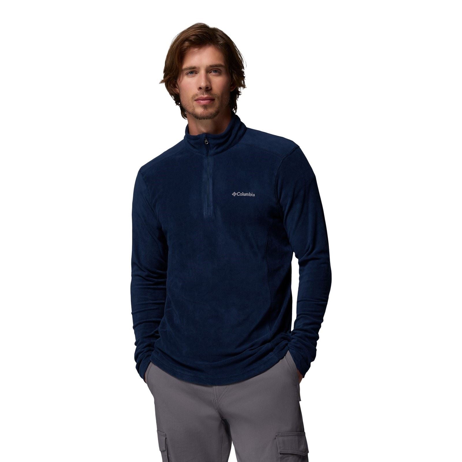 Columbia Klamath Range II Half Zip Veste En Polaire Bleue Pour Homme