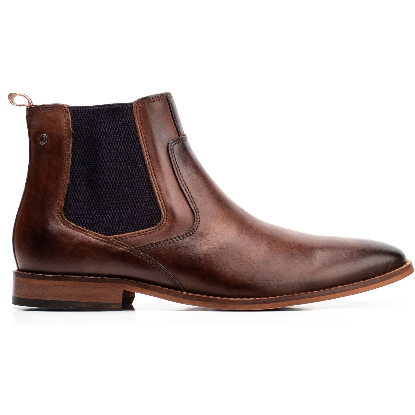 Base London Scout Bottes En Cuir Pour Homme Couleur Marron Brûlé